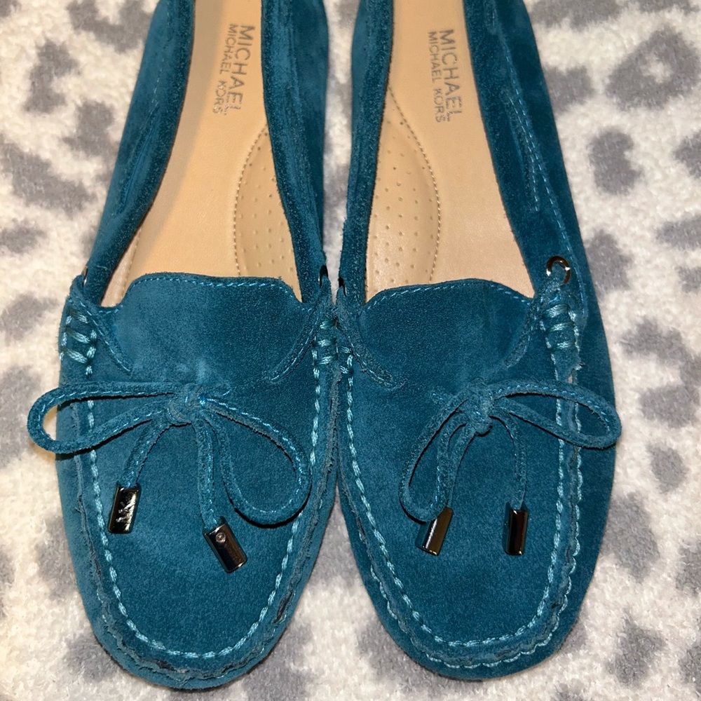 Michael Kors Daisy Moccasins Moc blue Teal Suede